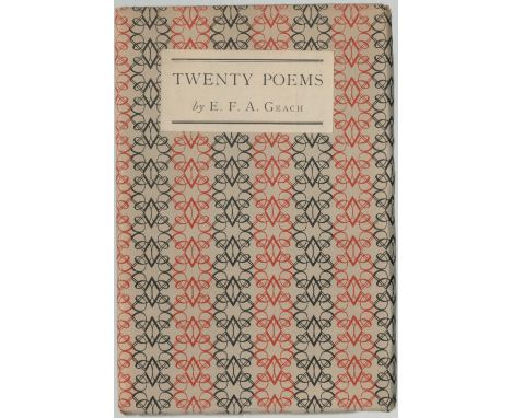 E. F. A. Geach. Twenty Poems. Published by Basil Blackwell, 1931, Oxford. 1st edition. Publishers card covers, decorated. Ins
