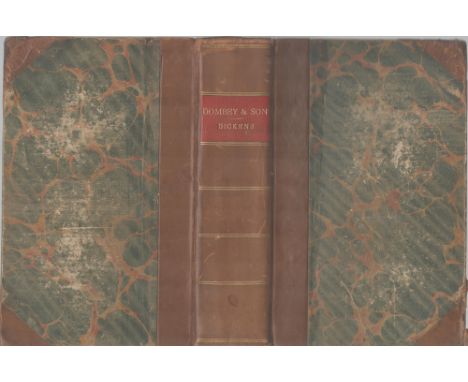 Dombey and Son. 1st edition 1848. Published by Bradbury and Evans, London 1848. Quarter leather binding, illustrated by H. K.