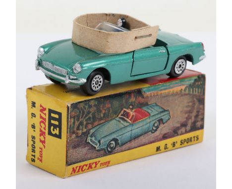 Scarce Nicky Toys (India) 113 M.G.B. Sports, metallic light green body, with driver, in mint original condition, illustrated 