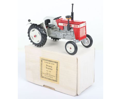 Maxwell India Swaraj 855 Tractor, large scale, red/white/silver body, white wheel hubs, jewelled lights, complete with all ac