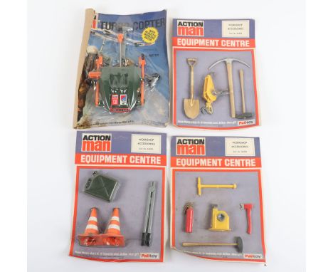Palitoy Action Man Turbo-Copter, circa 1970, Cat No. 34246 with realistic working rotor, plus three Action Man Workshop Acces