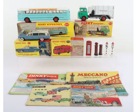 Dinky Supertoys 953 Continental Touring coach, pale blue body, white roof Dinky Continental Tours, tan interior, red plastic 