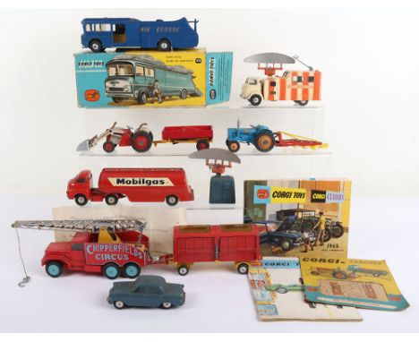Vintage Corgi Commercial Vehicles, including boxed 1126 Ecurie Ecosse Racing Car Transporter, metallic dark blue, original bo