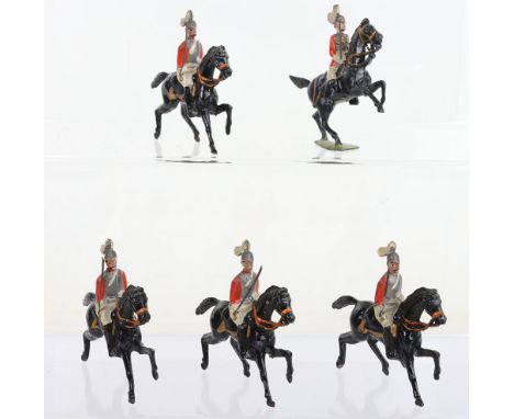 Britains set 1, 1st Life Guards, second version 1895, Germanic fixed arm horses, Officer on rearing horse (very good conditio