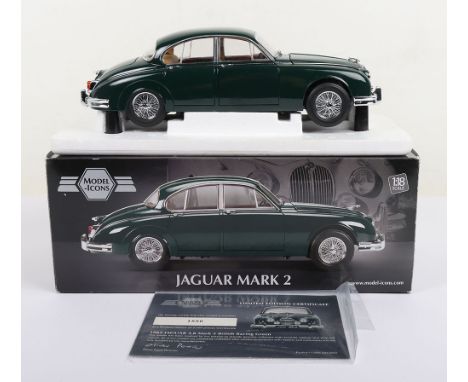 Model Icons Jaguar Mark 2, British Racing Green 1:18 scale, diecast model, in mint boxed condition, with certificate.
