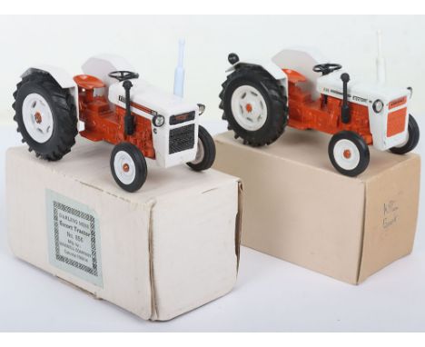 Two Milton Maxwell India Escort 335 Tractors, No 856 Darling Mini Escort 335 Tractor, burnt orange/white body, black front gr