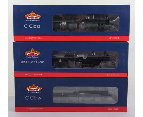 Three Bachmann 00 gauge locomotives, exclusively for collectors club 31-460K C class 0-6-0 S.E&C.R locomotive and 689 tender 