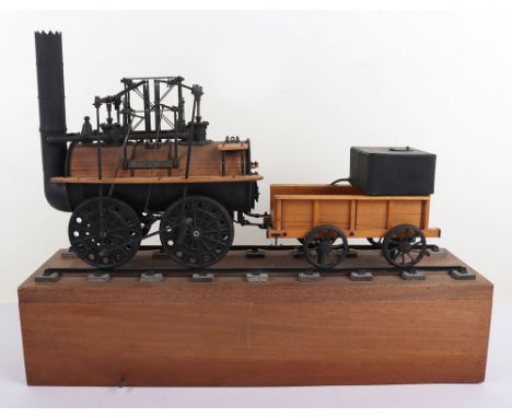 A fine Maxwell Hemmens Precision Steam Model 3 ½” gauge ‘Locomotion No.1’, 1977, live steam wooden and cast metal model, buil