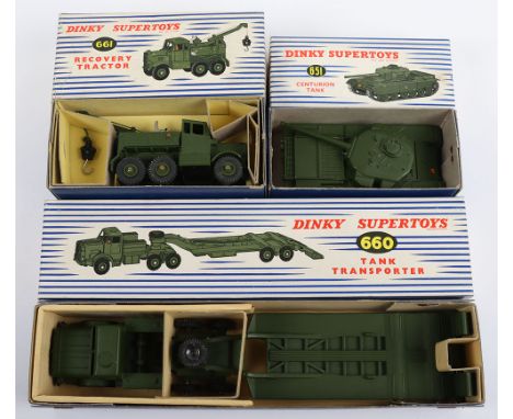 Dinky Supertoys 660 Military Antar Tank Transporter, military green body, with driver, in near mint original condition, compl