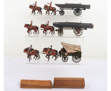 Britains R.E Pontoon sections and R.A.M.C, set 203 R.E Pontoon section Full dress, light harness, set 1254 R.E Pontoon sectio
