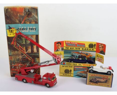 Vintage Corgi Toys 497 The Man From Uncle Gun Firing Thrush Buster Oldsmobile, metallic blue, cast wheels, plastic spot light