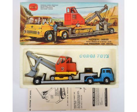 Corgi Major Toys Gift Set No 27 Bedford Machinery Carrier and Priestman Shovel, 1128 Priestman Luffing shovel and 1131 Bedfor