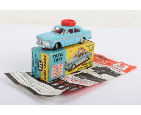 Corgi Toys 236 Austin A60 De Luxe Saloon Corgi Motor School, light blue body, instructor and pupil, red interior, right hand 