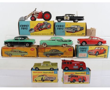 Small Quantity of Boxed Vintage  Corgi, Dinky & Matchbox Toys, including: Corgi Toys 53 Massey Ferguson 65 Tractor with shove