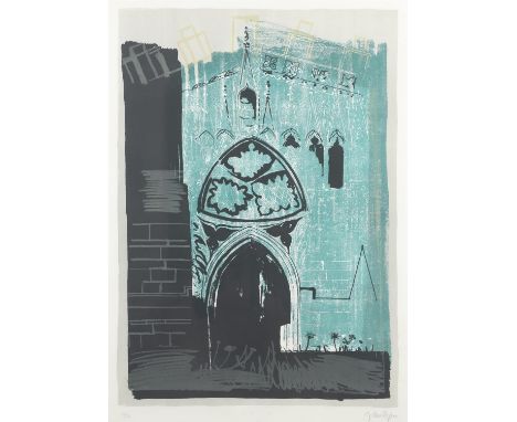 Colour lithograph, 1964, plate 3 from `Retrospective of Churches`, published by Marlborough Fine Art, signed and numbered 22/