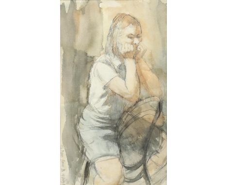 Inscribed `To Pam from B 19.July 47`, pencil with sepia and grey washes, a sketch 27 x 15.5cm.; with a pencil and wash sketch