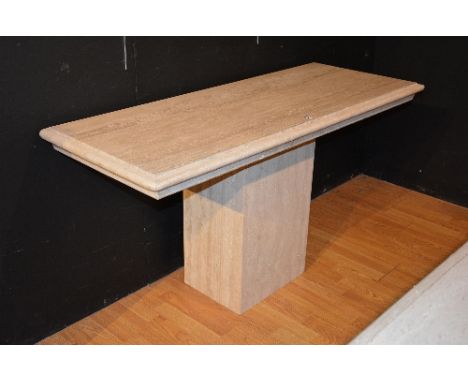 A contemporary marble and composition console table, 73cm high x 140cm wide x 56cm deep