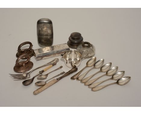 A set of six 19th century American silver grapefruit spoons, by D Gillis Leonard, Newburgh, New York, circa 1841-1847, with s