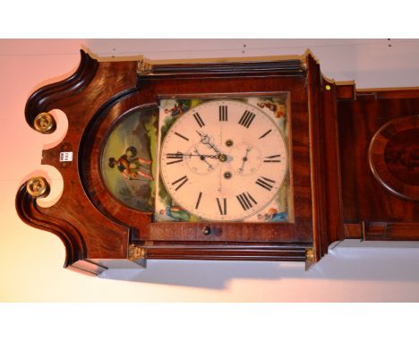 A 19th century mahogany cased eight day longcase clock by Alex Collison Stonehaven, the hood with broken swan pediment termin