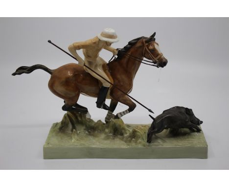 A Royal Worcester figure of Hog Hunting modelled by Doris Lindner no: 3164, stamped and signed on base, (damage to hog's tail