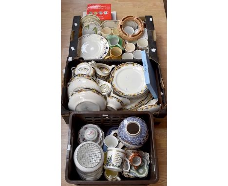 A Keeling &amp; Co Ltd Burslem "Lasal Ware" 6 piece dinner service including plates and pair of tureens &amp; covers; sauce t