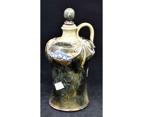 Royal Doulton glazed stone ware flask with stopper