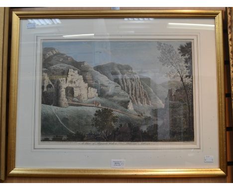 A View of Raynards Hall in Dovedale, hand-coloured copper-engraving on laid paper, published by Boydell, 1749. Together with 