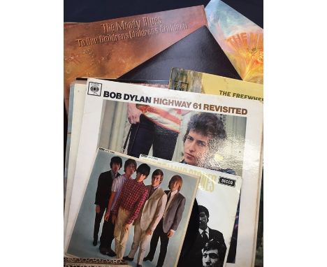 Various 60s/70s VINYL LP RECORDS AND EPS - From Bob Dylan , Moody Blues, The Rolling Stones, Jimmy Smith and more.