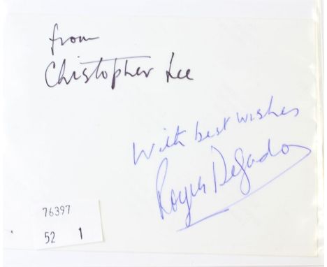 THE TERROR OF THE TONGS 1961 HAMMER FILM - A PHOTO of both Christopher Lee and Roger Delgardo ( Dr Who - The Master ) Signed 