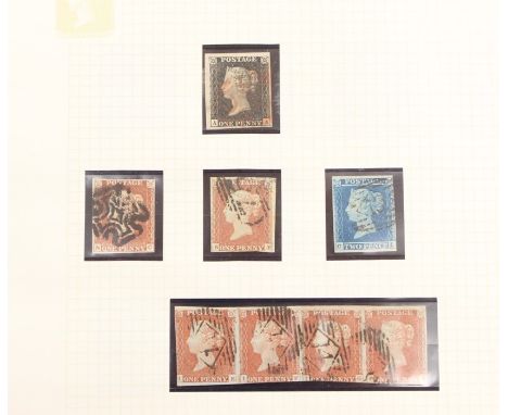 Stamps- A nice four margin Penny Black (A,A)A collection of first day covers and first day issues along with a stamp album- s