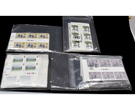 Stamps- A collection of mint GB stamps all issued in 1979, traffic light blocks, traffic light pairs, marginal blocks etc. Fa