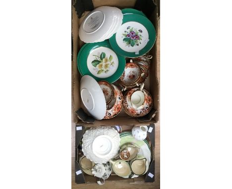 A collection of tea and china wares from Doulton and Spode, an early 20th Century tea set, hunting plates, unnamed plates, We