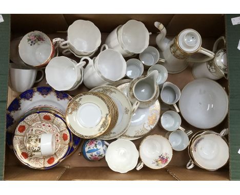 A collection of china wares, including Japanese plates and other decorative china plates, cups and saucers