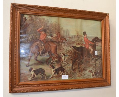 Four 1940s prints of hunting scenes