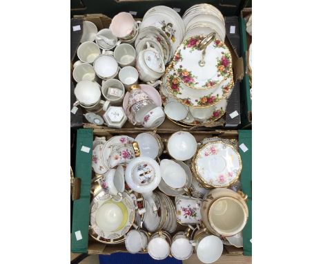 A collection of ceramics including Royal Crown Derby "Royal Pinxton Roses" A1155 six piece tea service including cups, saucer