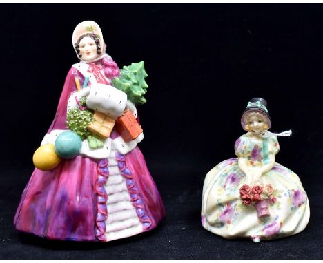 Royal Doulton figure of Monica 1931 RN 762875 (AF reglued head) along with Royal Worcester figure Noel modelled by Sybil V Wi