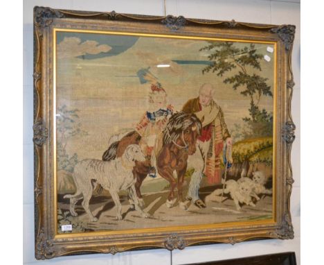 A framed tapestry Sir Walter Scott?