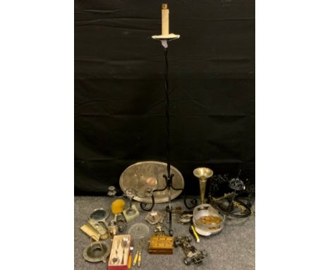 Tudric bowl, 03020;  an Art Nouveau WMF boat shaped planter;  Copper pennies;  cribbage board;  light fitting;  ;  plated war