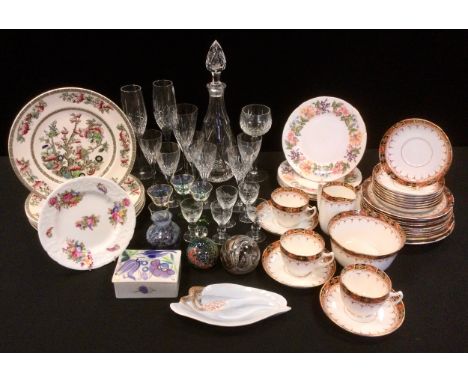 A Bing Grondahl Denmark Copenhagen leaf dish, 119; five Paragon Country Lane side plates;  part tea service;   Poole trinket 