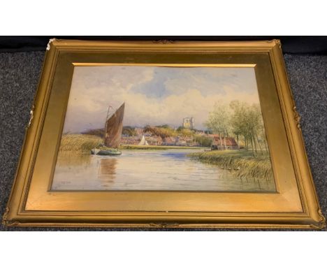 R**E RoeBeccles, Suffolksigned, watercolour, 39cm x 57cm 