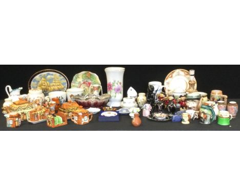 Ceramics - Grimwades Ye olde Mill plate; Goebel figures;  toby jugs;  Wedgwood jasperware, table ware;  cranberry;  dressing 