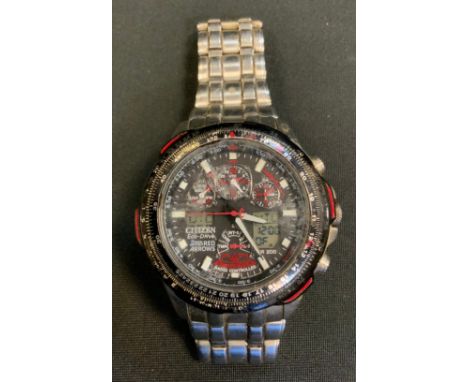 A Citizen Eco-Drive Chronograph wristwatch, Red Arrow Edition. 