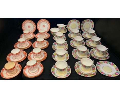 Teaware - a Colclough Floral tea service, for eleven;  another, late Victorian (2) 