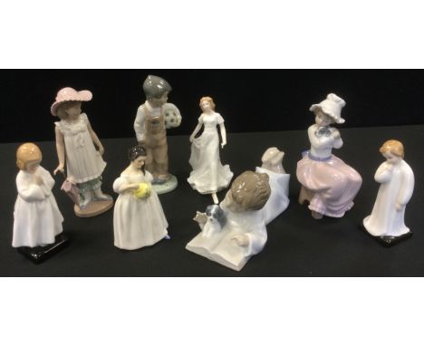 Four Nao figures;  Royal Doulton figure, Friendship, HN3491;  Darling, HN1985;  Mandy, HN2476 
