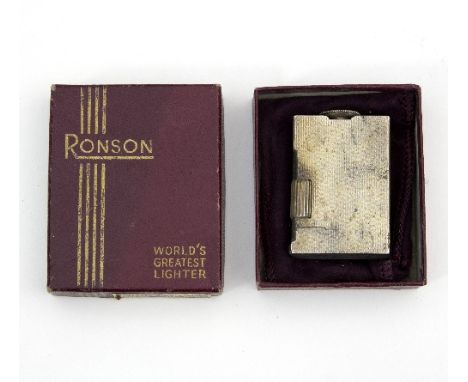 A Ronson silver lighter, B & C, Birmingham 1947   Condition Report:  Lot 89:Needs a clean, no bad dents or scratches.  Appear