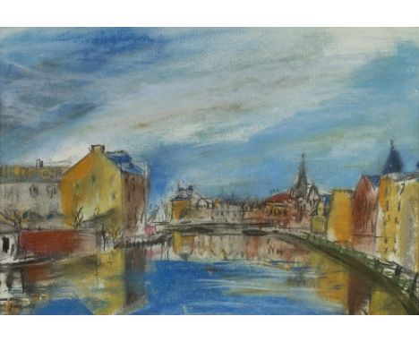 Richard Jacques (Scottish 20th Century)/A Sunny Leith/signed/gouache, 27cm x 39cm/Alan Pyburn (British 20th Century)/Boats at