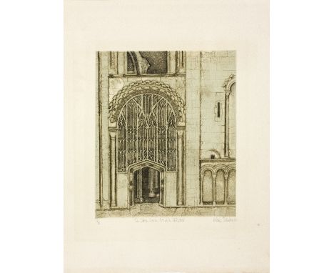 Valerie Thornton (British 1931-1991)/The Cotton Screen, Norwich Cathedral/etching, 32cm x 26.5cm   Condition Report:  ARR - A
