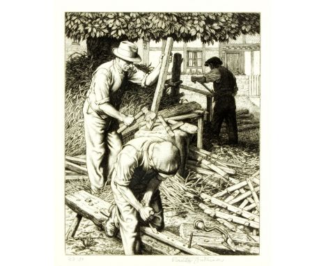 Stanley Anderson (British 1884-1966)/The Hurdle Makers/limited edition etching, 21cm x 18cm/see illustration   Condition Repo