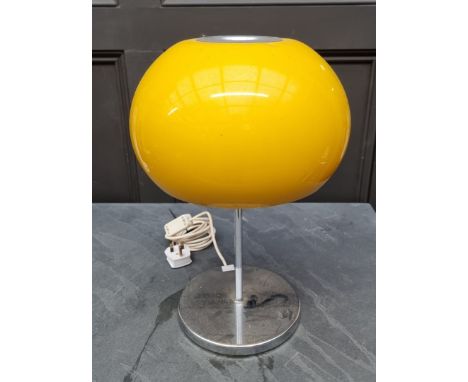 A vintage chrome and yellow perspex table lamp,&nbsp;in the manner of Guzzini, 44cm high.&nbsp; 