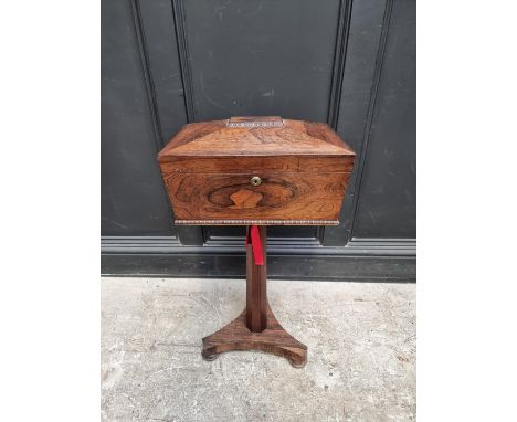 A Victorian rosewood teapoy, 41cm wide, (with converted interior). 